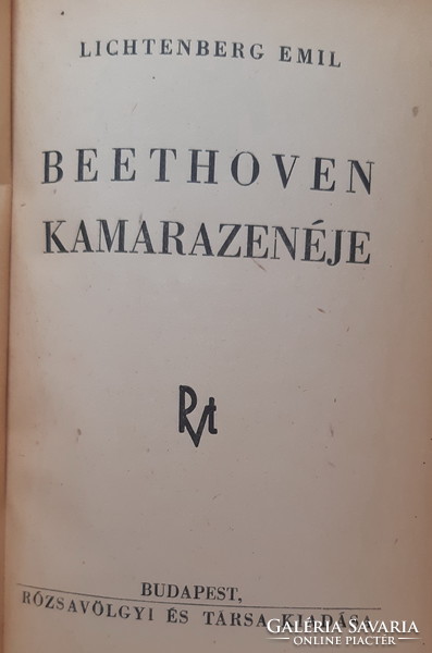 LICHTENBERG EMIL : BEETHOVEN KAMARAZENÉJE