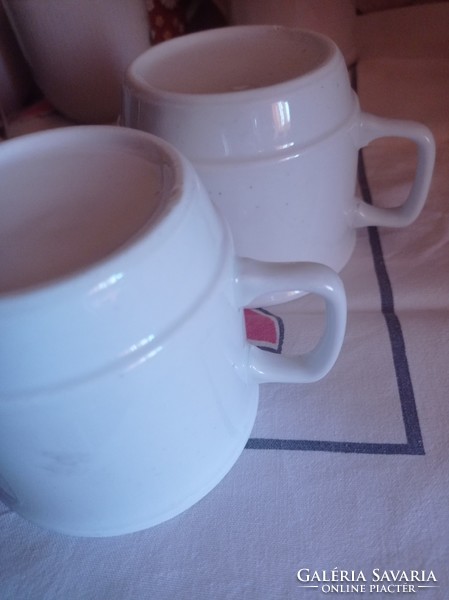 Zsolnay white unmarked mugs