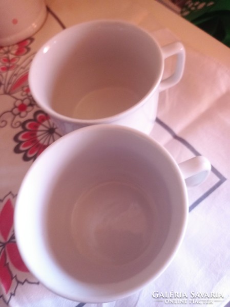 Zsolnay white unmarked mugs