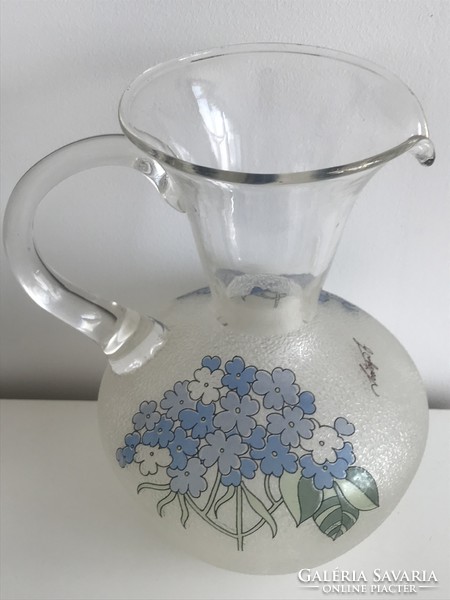Hand-painted floral jug, 20 cm high, marked