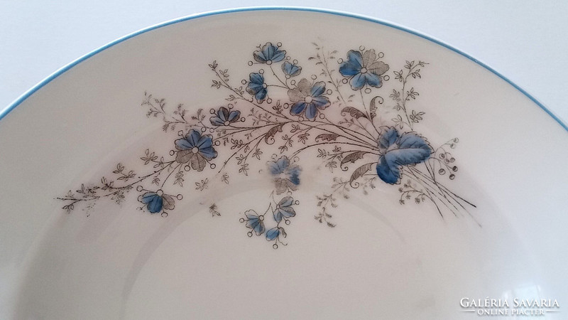 Régi porcelán falitányér dísztányér kék mezeivirágos népi tányér 23 cm