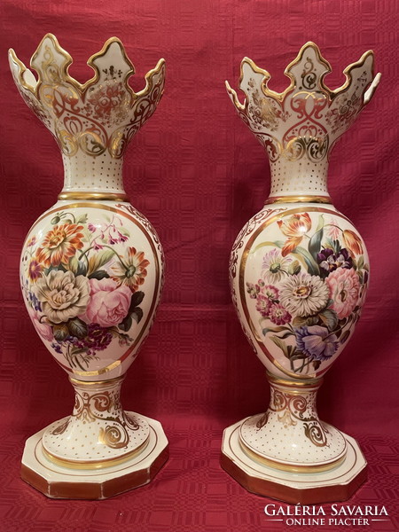 Old, huge porcelain Czech decorative frame pair 51,5cm !!!!