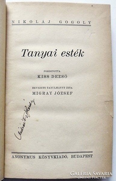Nikoláj Gogoly: Tanyai esték (Orosz írók remekei sorozat)