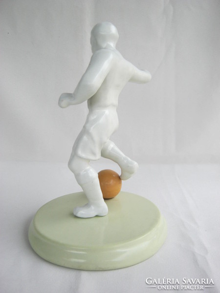 Soccer player painted metal figure 23 cm