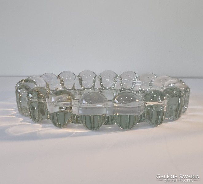 Sklo Union cseh vintage üvegtál/hamutál (19 cm)- letisztult design