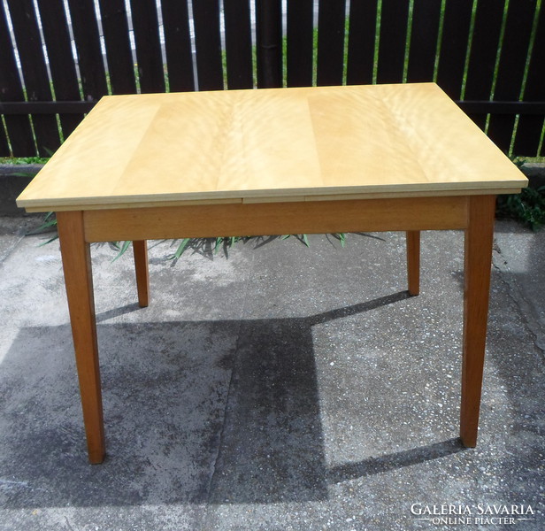 Retro wooden dining table; expandable pull-out table (Great Plain furniture factory)