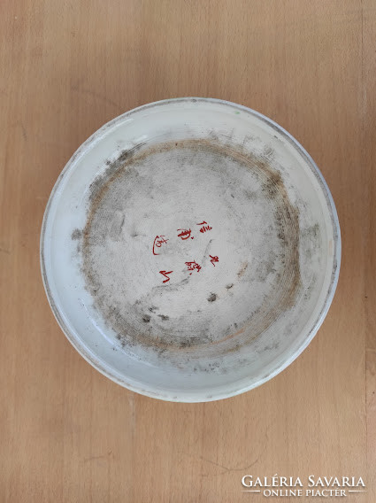 Antik patinás japán kínai sokalakos satsuma porcelán ecset tartó edény 5363