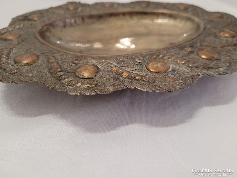 Old metal bowl serving