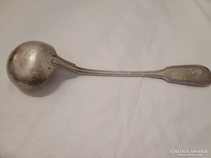 Large antique silver ladle