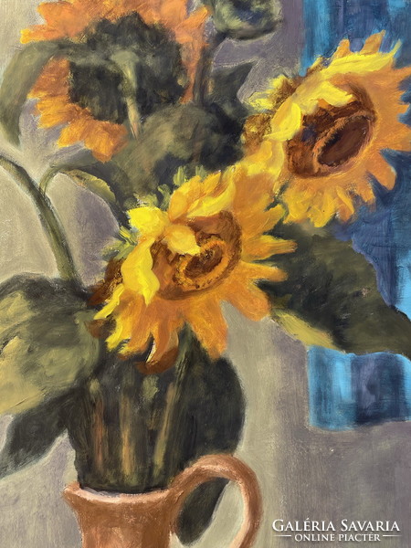 Ferenc Schey: still life with sunflowers 96x74,5cm !!!