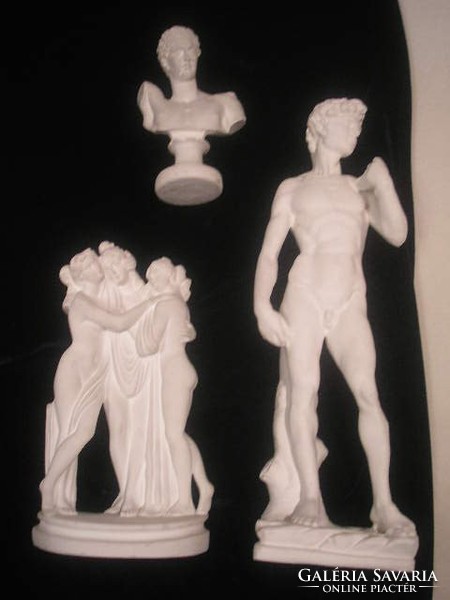 N14 statue of david 39 cm + 3 graces 24 cm + warlord classic mythological statues for sale