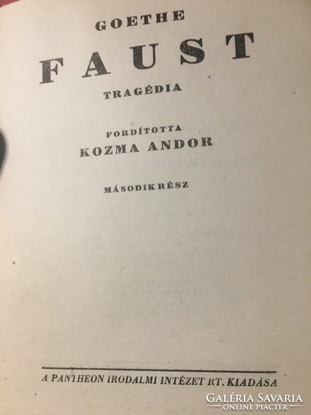 Goethe: faust i.-Ii. / Kozma-andor / 1943