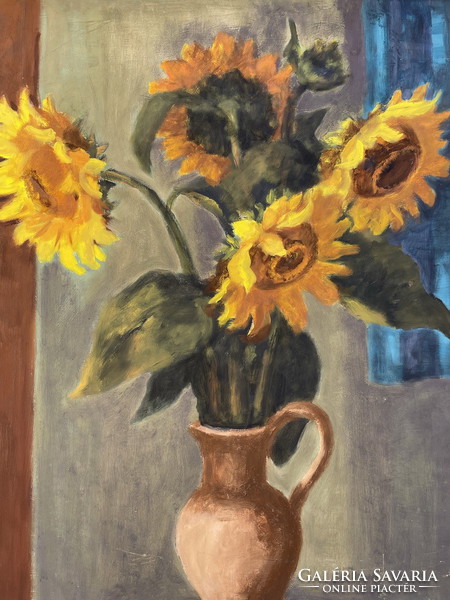 Ferenc Schey: still life with sunflowers 96x74,5cm !!!