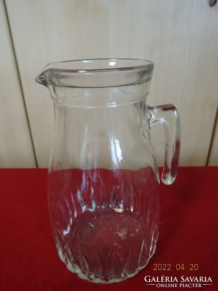 Italian glass jug, thick-walled, height 22.5 cm. He has! Jókai.