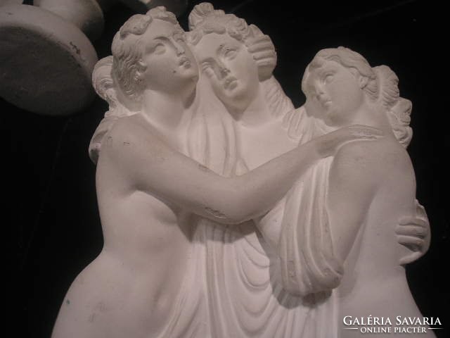 N14  Dávid szobor 39 cm + 3 grácia 24 cm + hadvezér Klasszikus mitológiai szobrok  egyben eladóak