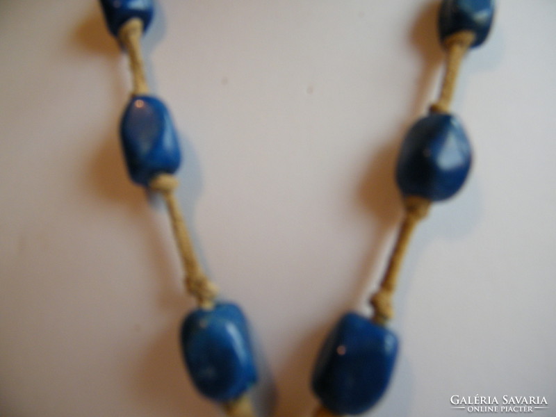 Sodalite necklace with large shell pendant