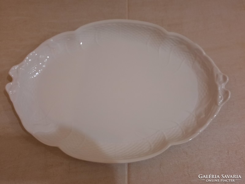 Fehér herendi porcelán szalagtál, süteményes kínáló tál