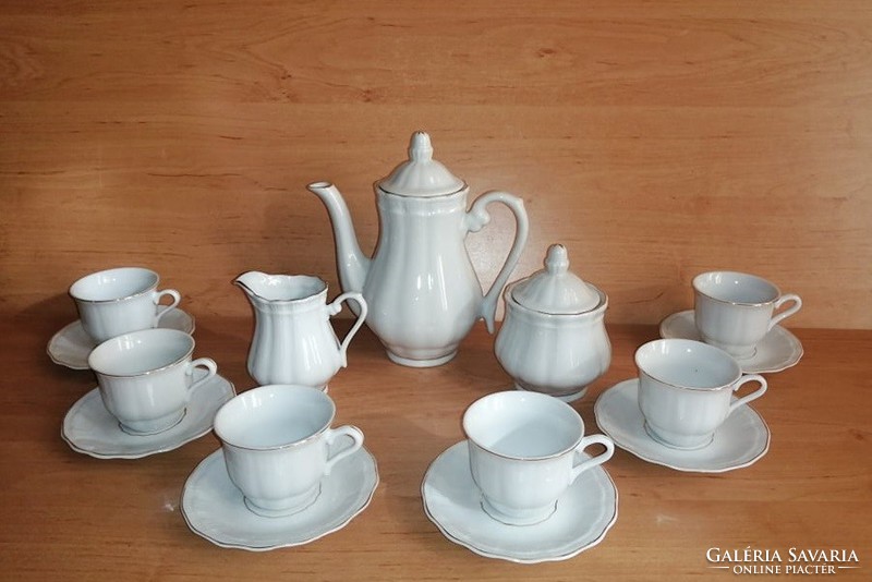 Zolnay-style porcelain coffee set with gold edge (s)