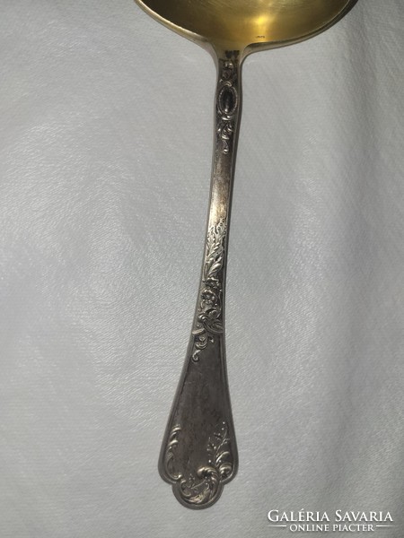 Antique silver sauce spoon