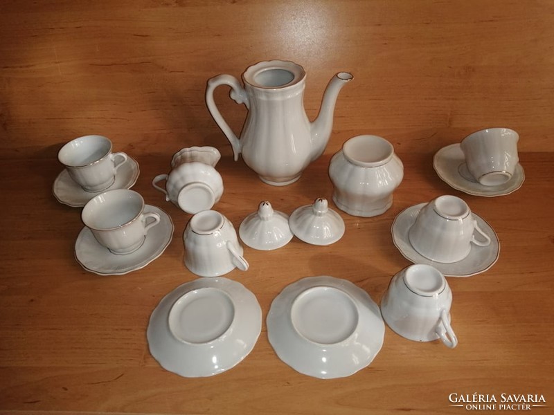 Zolnay-style porcelain coffee set with gold edge (s)