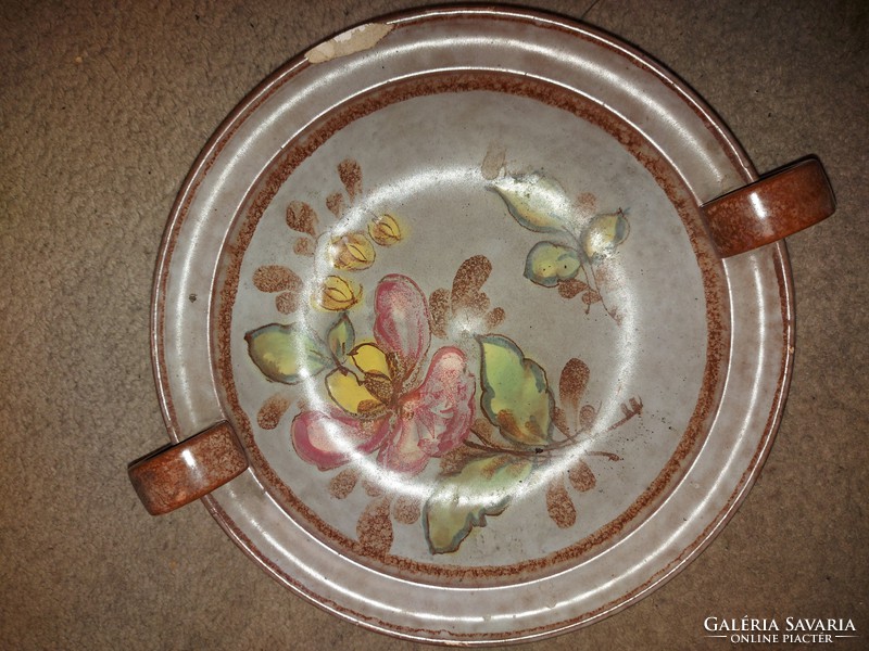 Gudrun ceramic bowl, about 30 Cm, with depression on the rim