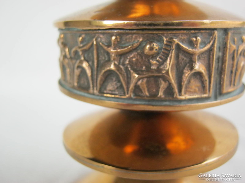 Retro ... Gyula Szabó marked handicraft copper candle holder