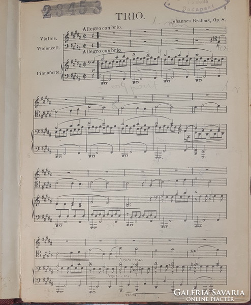 Brahms: trio in major - op.8 Pocket score