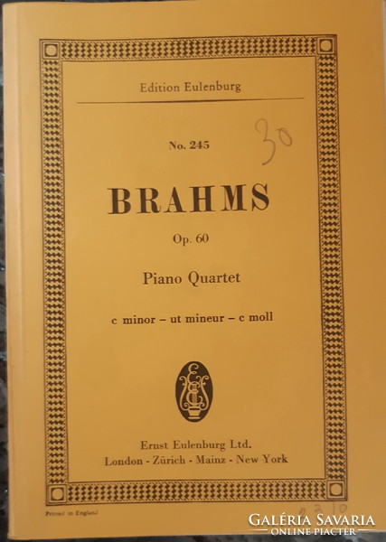 Brahms: pocket score in piano quartet in C minor