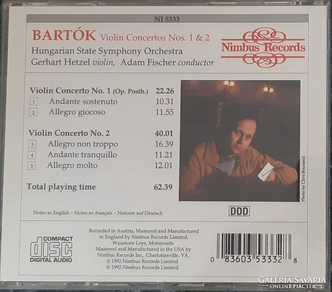 Gerhart seven violin bartos concertos 1 & 2 cd rare !!