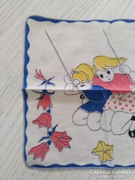 Children's textile handkerchief from the 70's