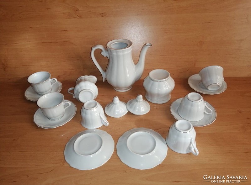 Zolnay-style porcelain coffee set with gold edge (s)