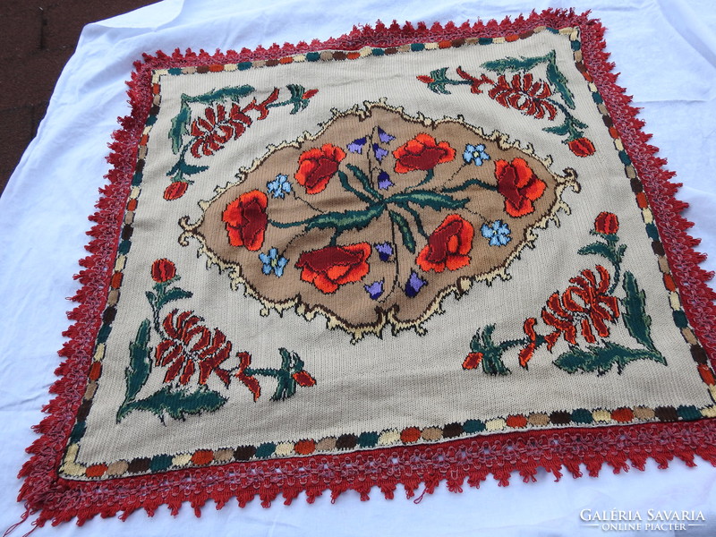 Antique masterpiece - large size crochet - embroidered - woven pillowcase tablecloth - xix Century