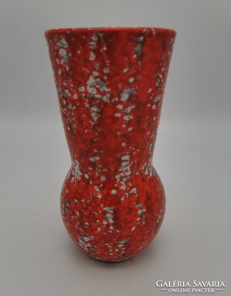 Retro vase, Hungarian handicraft ceramics, marked, 20 cm