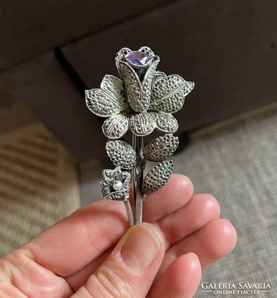 Large silver brooch