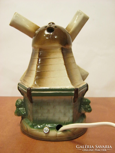Windmill mill with porcelain lamp