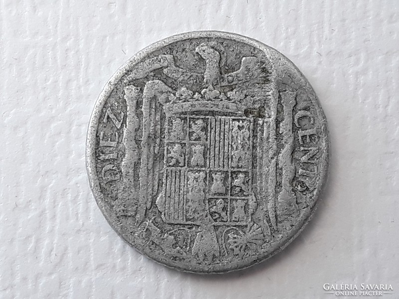 10 Céntimos 1941 coin - Spanish 10 centimos 1941 foreign coin