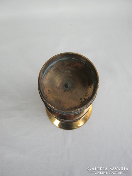 Retro ... Gyula Szabó marked handicraft copper candle holder