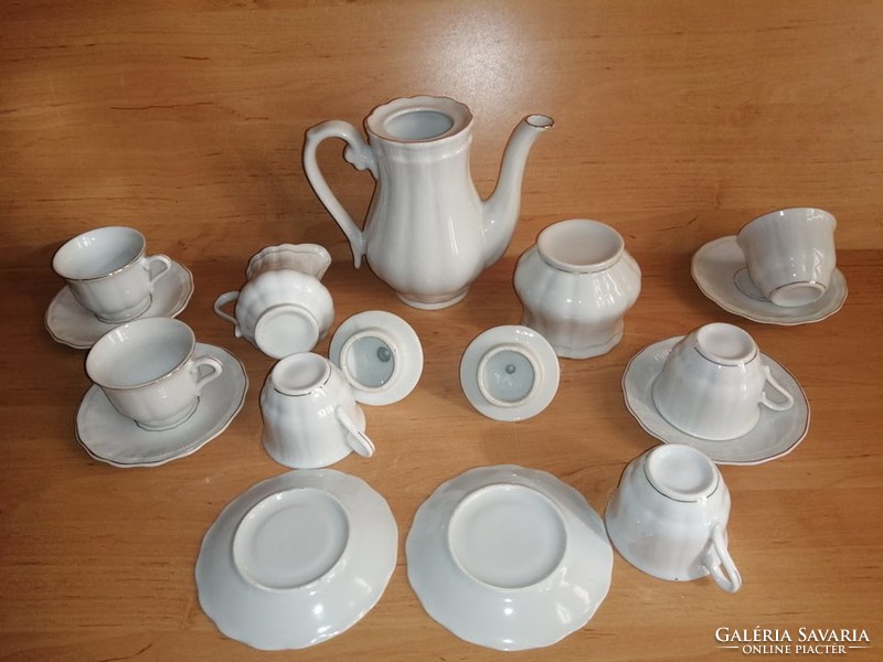 Zolnay-style porcelain coffee set with gold edge (s)