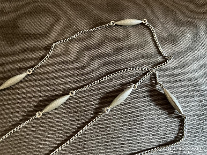 Special long silver necklace