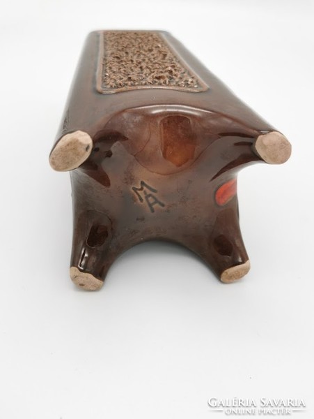 Retro vase má, Hungarian handicraft ceramics, marked, 23.5 cm