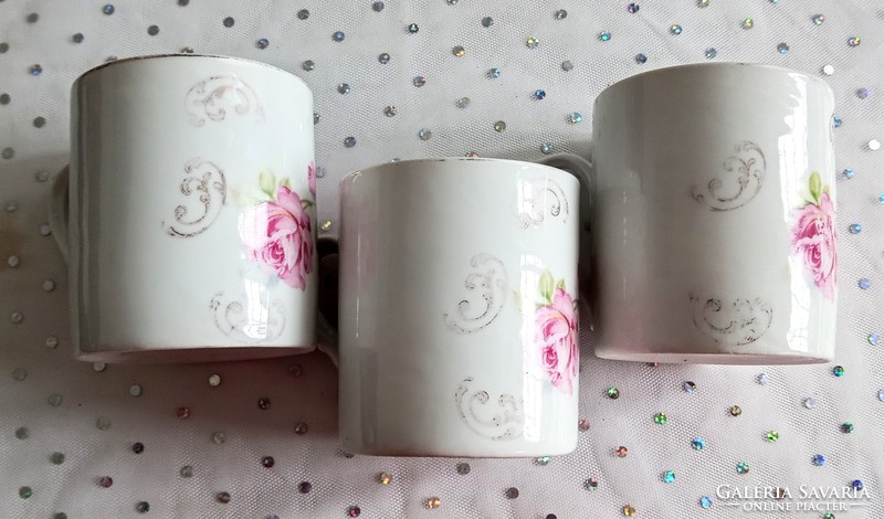 Antique Czech rose mug 3pcs / pc