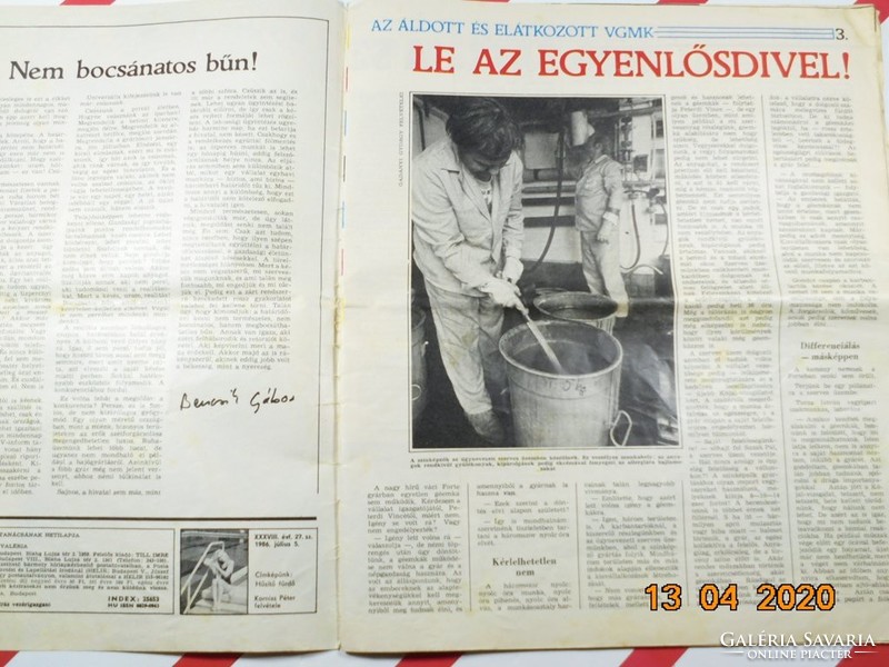Régi retró újság - Nők Lapja - 1986 július 5. , XXXVIII. évfolyam 27. szám