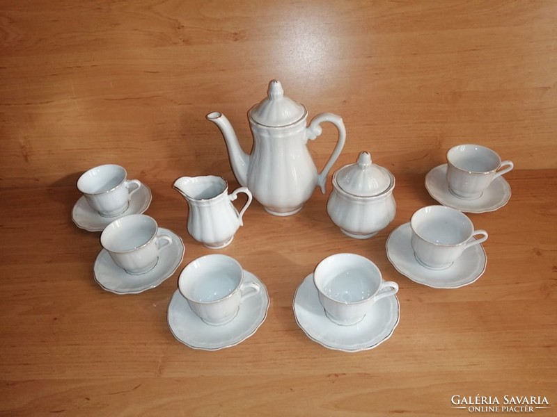 Zolnay-style porcelain coffee set with gold edge (s)