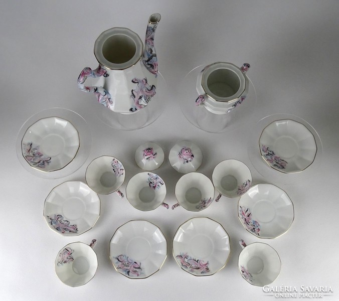 1I450 old special hand-painted schlaggenwald porcelain coffee set 1934