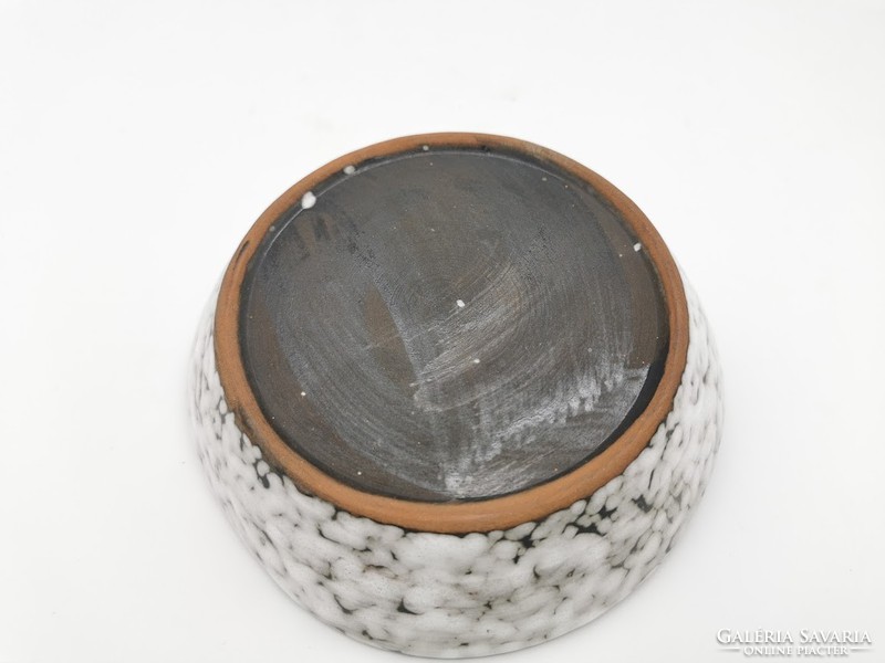 Retro ceramic vase, ikebana, Hódmezővásárhely, 17 cm