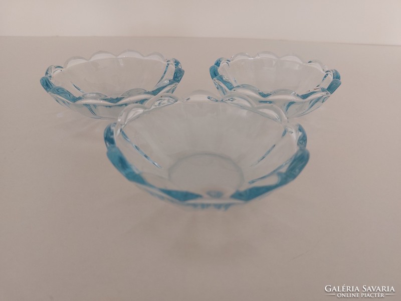 Old blue glass dessert bowl 3 pcs