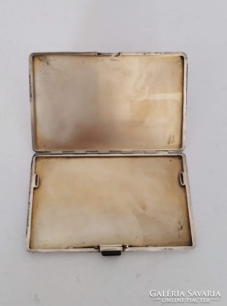 Silver art deco cigarette case