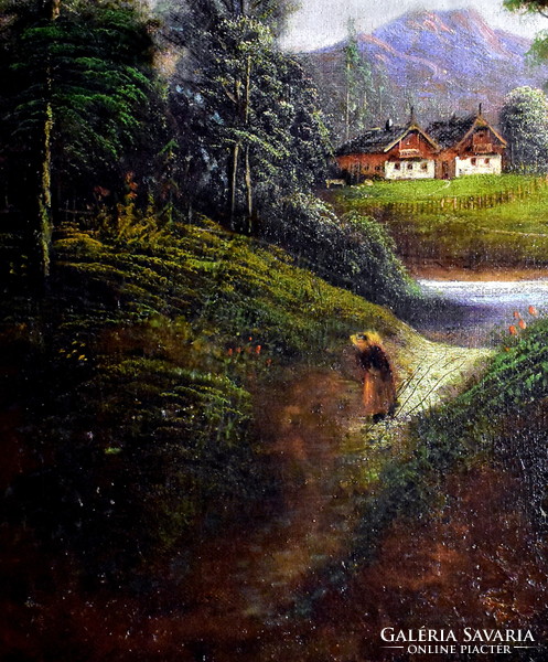 Xix. No. Middle, Austrian painter with alpine landscape figure