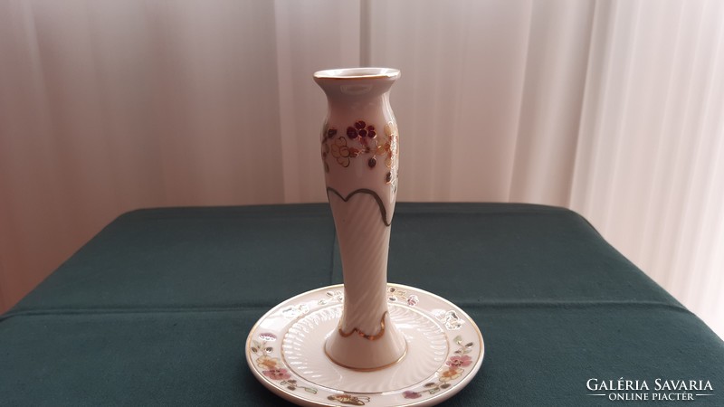Zsolnay candlestick with butterfly pattern