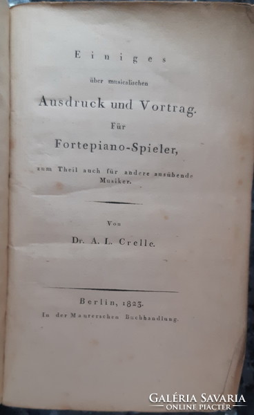 EINIGES ÜBER MUSICALISCHEN AUSDRUCK UND VORTRAG FÜR FORTEPIANO - SPIELER   1823     NAGYON RITKA !